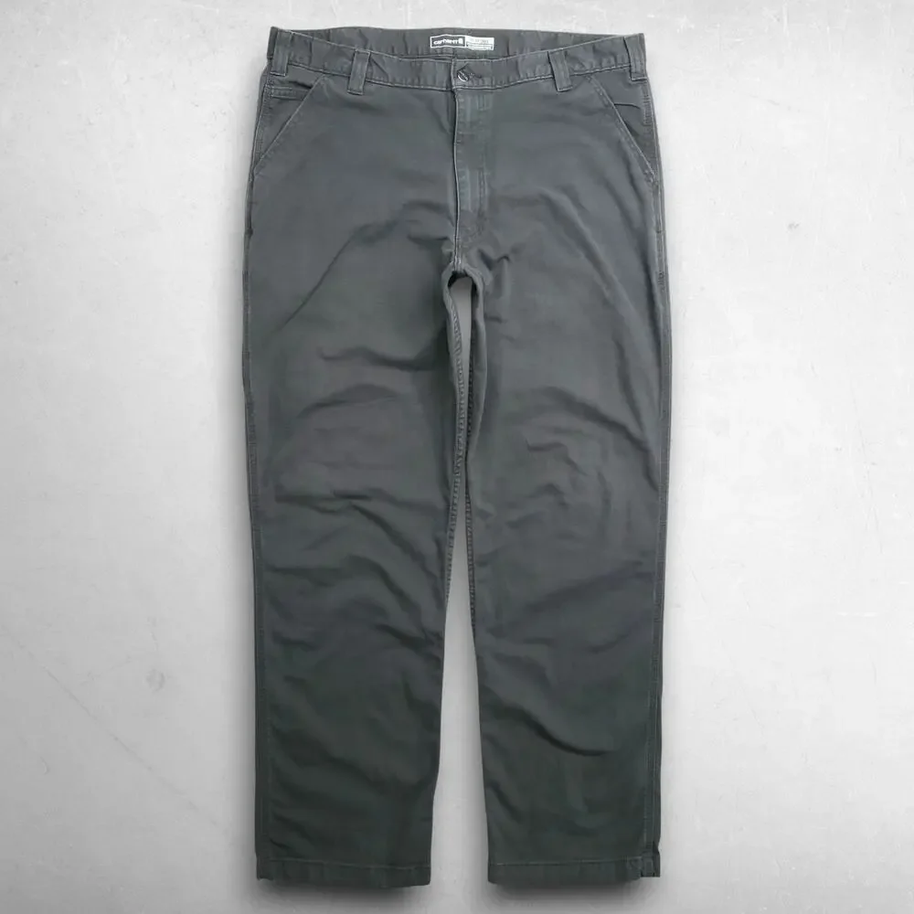 Carhartt Relaxed Fit Canvas Work Pants Rugged Flex Men 40x32 Dark Moss Green